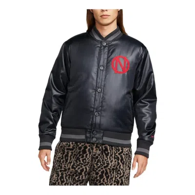 Nike Alphabet Pattern Single Breasted Stay Warm Long Sleeves Jacket Men's Black