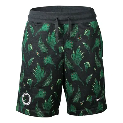 Nike Alumni Nigeria Printing Casual Shorts Green In Multi