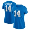 Nike Women's Amon-ra St. Brown Blue Detroit Lions Player Name Number T-shirt In Blue