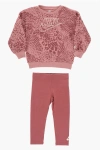 Nike Animal Patterned Crew-neck Sweatshirt And Leggings Set In Pink