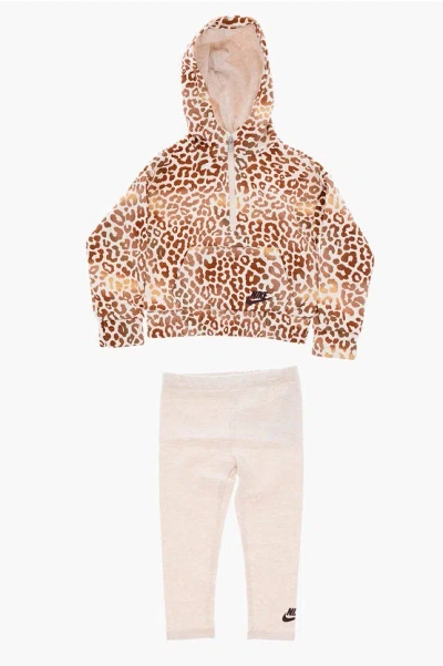 Nike Animal Printed Hoodie And Leggings Set In Multi