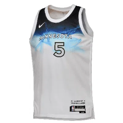 Nike Anthony Edwards Minnesota Timberwolves 2024/25 City Edition Big Kids'  Dri-fit Nba Swingman Jersey In White