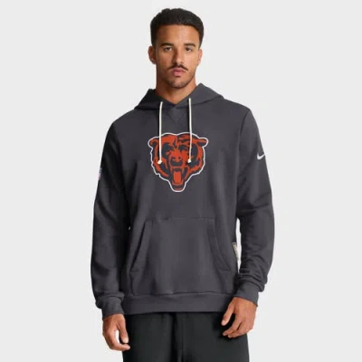 Nike Anthracite Chicago Bears Sideline Standard Issue Initial Home Dri-fit Hoodie In Gray
