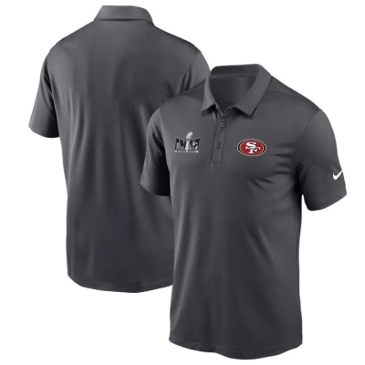 Nike Anthracite San Francisco 49ers Super Bowl Lviii Performance Patch Polo