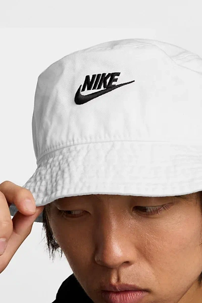 Nike Apex Futura Wash Bucket Hat In White, Men's At Urban Outfitters