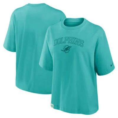 Nike Aqua Miami Dolphins Glory Arch Boxy T-shirt