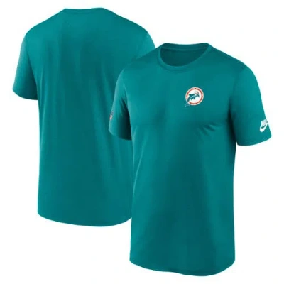 Nike Aqua Miami Dolphins Sideline Alt Pack Small Logo Legend Performance T-shirt In Blue