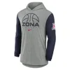 Nike Arizona Basketball  Men's Dri-fit College Long-sleeve Hooded T-shirt In Gray