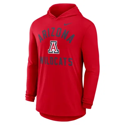 Nike Arizona Campus Arch  Men's Dri-fit College Long-sleeve Hooded T-shirt In Red