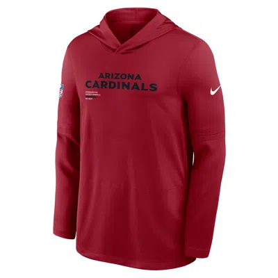 Nike Arizona Cardinals Pure Fury Sideline  Men's Dri-fit Nfl Long-sleeve Hooded Top In Burgundy