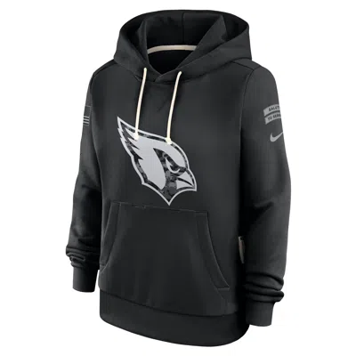 Nike Arizona Cardinals Salute To Service Sideline  Women's Dri-fit Nfl Pullover Hoodie In Black