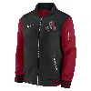 Nike Arizona Diamondbacks Authentic Collection Dugout  Men's Mlb Full-zip Bomber Jacket In Black