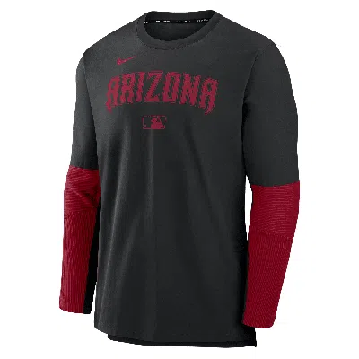 Nike Arizona Diamondbacks Authentic Collection Player  Men's Dri-fit Mlb Pullover Sweatshirt In Black