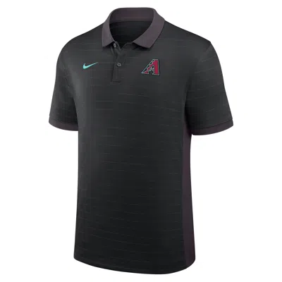 Nike Arizona Diamondbacks Authentic Collection Striped Victory  Men's Dri-fit Mlb Polo In Black