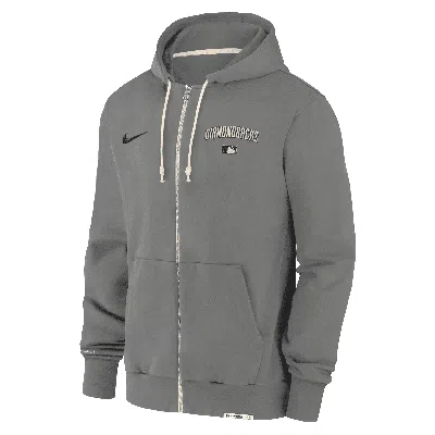 Nike Arizona Diamondbacks Authentic Collection Travel  Men's Dri-fit Mlb Full-zip Hoodie In Grey