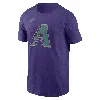 Nike Arizona Diamondbacks Cooperstown Logo  Men's Mlb T-shirt In Purple