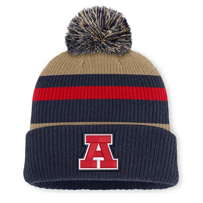 Nike Arizona Legacy Striped  Unisex College Cuffed Pom Beanie In Brown