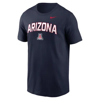 Nike Men's Navy Arizona Wildcats Primetime Arch Stack T-shirt In Blue