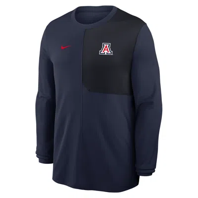 Nike Arizona Sideline Coach  Men's Dri-fit College Long-sleeve Top In Blue