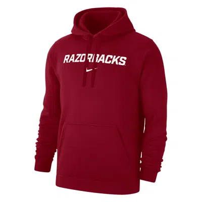 Nike Arkansas Club Fleece  Men's College Pullover Hoodie In Red