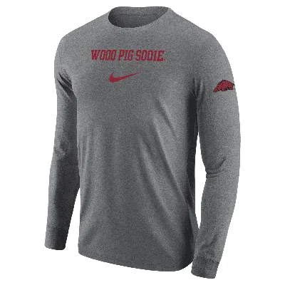 Nike Arkansas  Men's College Long-sleeve T-shirt In Gray