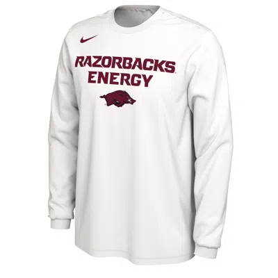 Nike Arkansas  Men's College Long-sleeve T-shirt In White