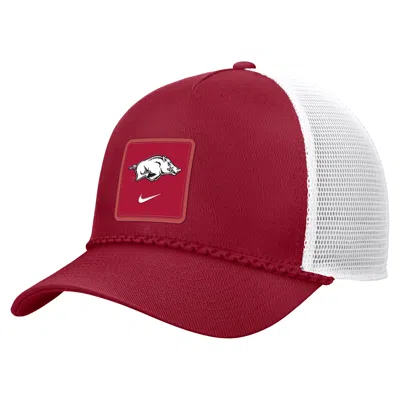 Nike Arkansas Sideline Rope  Unisex College Trucker Adjustable Hat In Red
