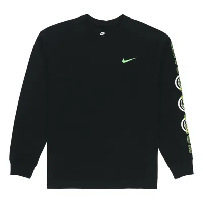 Nike As M Nsw Gc Ls Tee Alphabet Pattern Printing Athleisure Casual Sports Long Sleeves Black