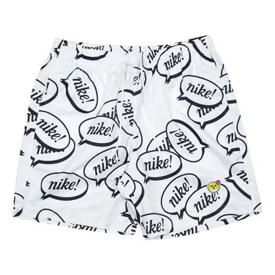 Nike As Men's  Sportswear Airmoji Short Sneeze Full Print Logo Sport Trainingshorts Men's White