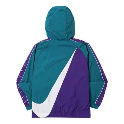 Nike As Men's  Sportswear Swoosh Jkt Jacket Wvn 'geode Teal/white/court Purple/white' In Multi