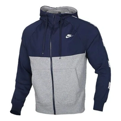 Nike As Sportswear Ce Fz Bb Hybri 'navy Grey' In Blue