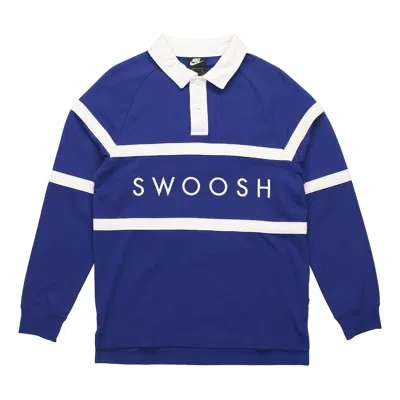 Nike As Sportswear Swoosh Rugby Polo 'blue'