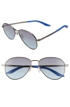 Nike Ascendant 57mm Tinted Aviator Sunglasses In Metallic