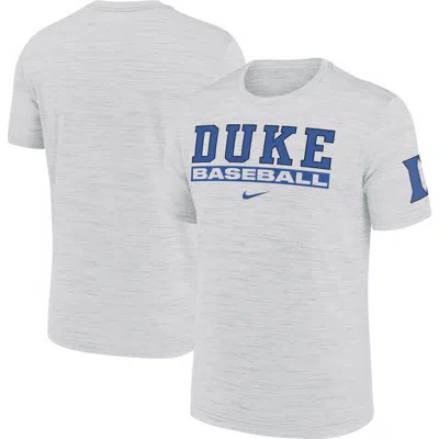 Nike Ash Duke Blue Devils Velocity Baseball Wordmark Stack Performance T-shirt In Gray