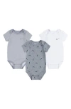 Nike Baby Boys Or Girls Essentials Bodysuits, Pack Of 3 In Dk Grey Heather