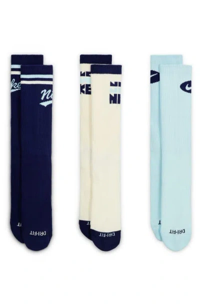 Nike Assorted 3-pack Dri-fit Everyday Plus Cushioned Crew Socks In Multi Color