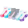 Nike Assorted 6-pack Cotton Blend Socks (baby) In Grey Heather/white