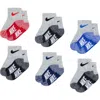 Nike Assorted 6-pack Cotton Blend Socks (baby) In Dark Grey Heather