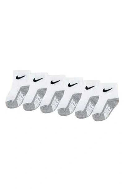 Nike Kids'  Assorted 6-pack Cotton Blend Socks (baby) In White