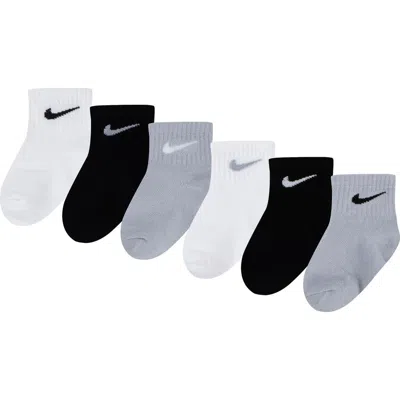 Nike Babies'  Assorted 6-pack Cotton Blend Socks In Black