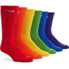 Nike Unisex Everyday Plus Cushioned Training 6-pairs Crew Socks In Rainbow Multi