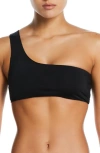 Nike Asymmetric Bikini Top In Black