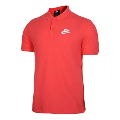 Nike Athleisure Casual Sports Breathable Polo Shirt Red