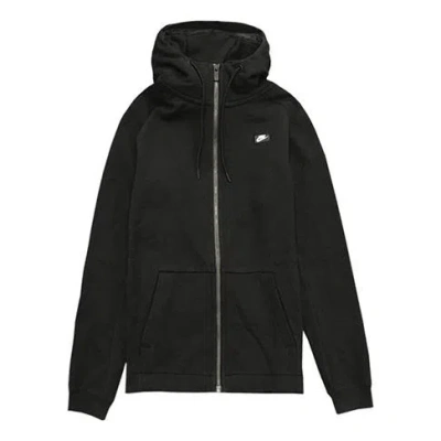 Nike Athleisure Casual Sports Cozy Wear-resistant Hooded Jacket Black