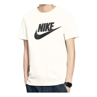 Nike Athleisure Casual Sports Printing Logo Short Sleeve White