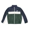Nike Athleisure Casual Sports Stand Collar Protection Against Cold Stay Warm Jacket Blue Green Color In Multi
