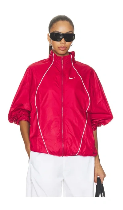 Nike Athletics Department Water Repellent Windbreaker In Tough Red & Sail