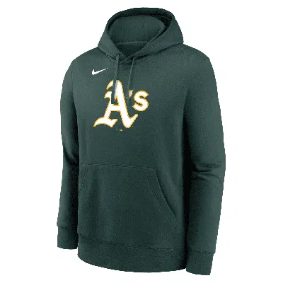 Nike Athletics Logo Club  Men's Mlb Pullover Hoodie In Green