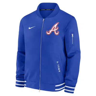 NIKE ATLANTA BRAVES AUTHENTIC COLLECTION CITY CONNECT  MEN'S MLB FULL-ZIP BOMBER JACKET,1015812782
