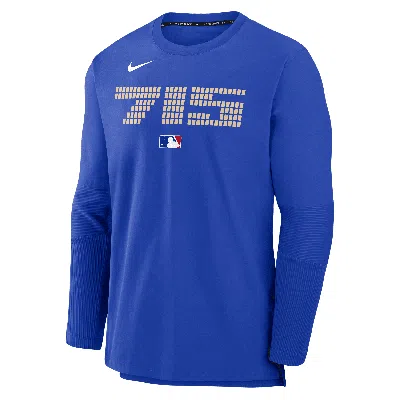 Nike Atlanta Braves Authentic Collection City Connect Player  Men's Dri-fit Mlb Pullover Jacket In Blue